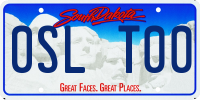 SD license plate 0SLT00