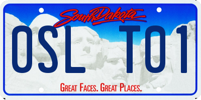 SD license plate 0SLT01