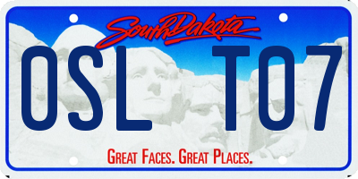 SD license plate 0SLT07