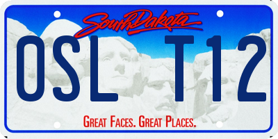 SD license plate 0SLT12