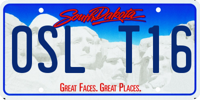 SD license plate 0SLT16