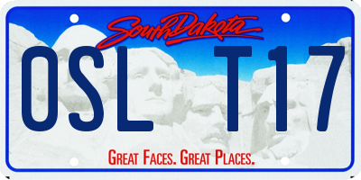 SD license plate 0SLT17
