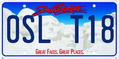 SD license plate 0SLT18