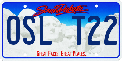 SD license plate 0SLT22