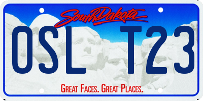 SD license plate 0SLT23