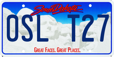 SD license plate 0SLT27