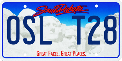 SD license plate 0SLT28