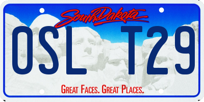 SD license plate 0SLT29