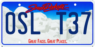 SD license plate 0SLT37