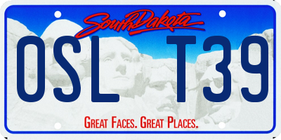 SD license plate 0SLT39