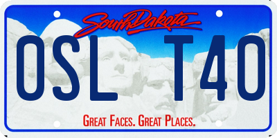 SD license plate 0SLT40