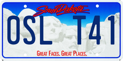 SD license plate 0SLT41