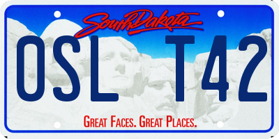 SD license plate 0SLT42
