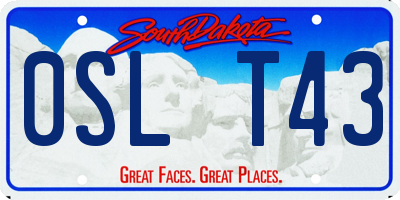 SD license plate 0SLT43