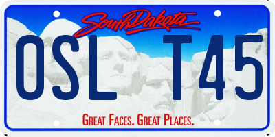 SD license plate 0SLT45