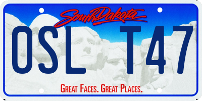 SD license plate 0SLT47