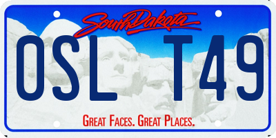 SD license plate 0SLT49