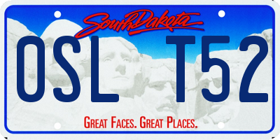 SD license plate 0SLT52