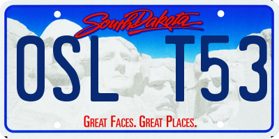 SD license plate 0SLT53