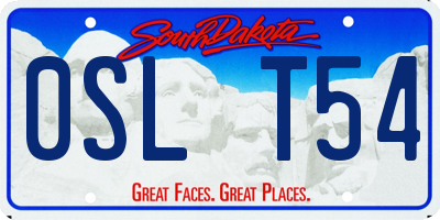 SD license plate 0SLT54