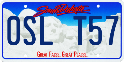 SD license plate 0SLT57