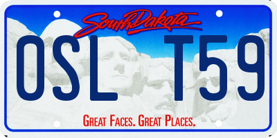 SD license plate 0SLT59