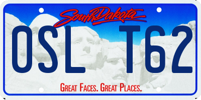 SD license plate 0SLT62