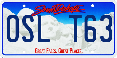 SD license plate 0SLT63