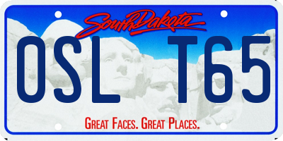 SD license plate 0SLT65