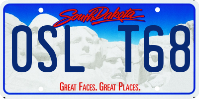 SD license plate 0SLT68