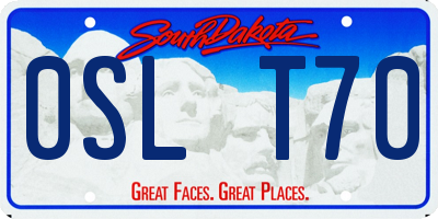 SD license plate 0SLT70