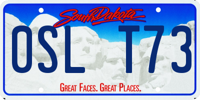 SD license plate 0SLT73