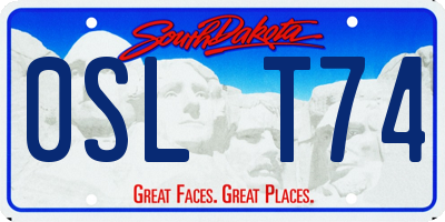 SD license plate 0SLT74