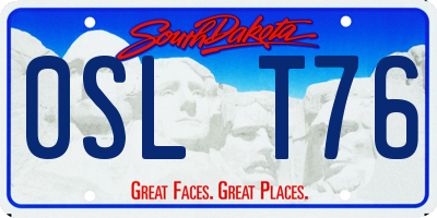 SD license plate 0SLT76