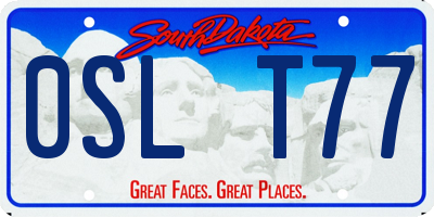 SD license plate 0SLT77