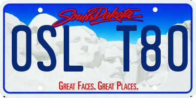 SD license plate 0SLT80