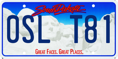 SD license plate 0SLT81
