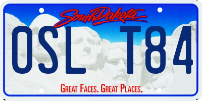 SD license plate 0SLT84