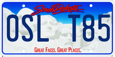 SD license plate 0SLT85