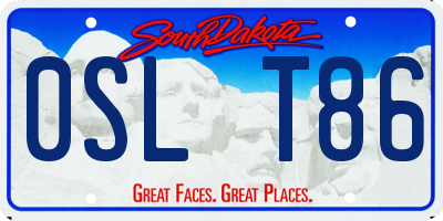 SD license plate 0SLT86