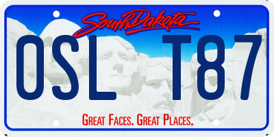 SD license plate 0SLT87