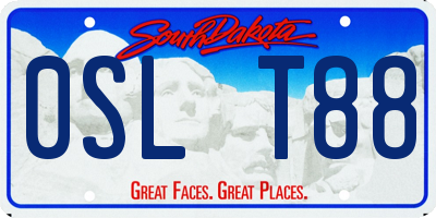 SD license plate 0SLT88