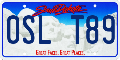 SD license plate 0SLT89