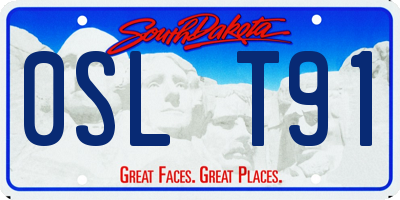 SD license plate 0SLT91
