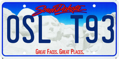 SD license plate 0SLT93