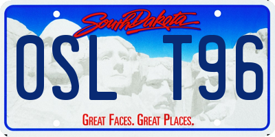 SD license plate 0SLT96
