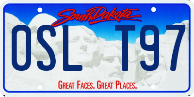 SD license plate 0SLT97