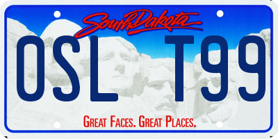 SD license plate 0SLT99