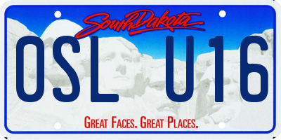 SD license plate 0SLU16