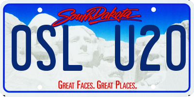 SD license plate 0SLU20